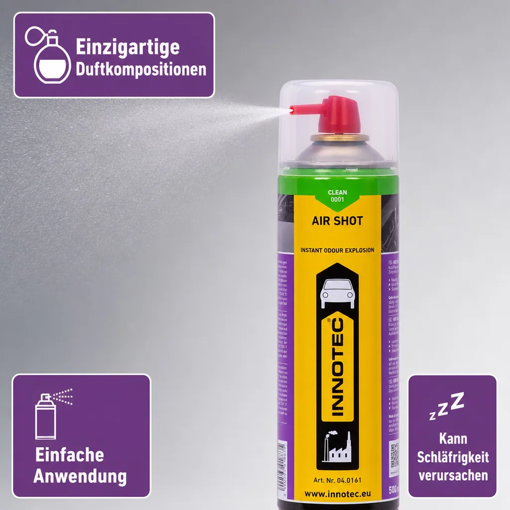 INNOTEC Air Shot Clean 500 ml Duftspray für Raum / Auto 0001 Clean