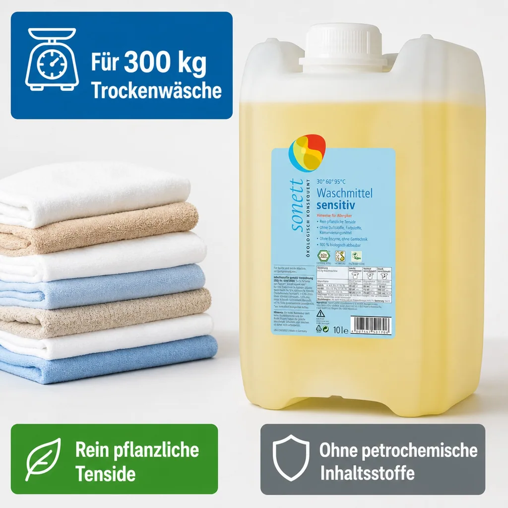 SONETT Waschmittel flüssig sensitiv 5 Liter ohne Duft- und Farbstoffe