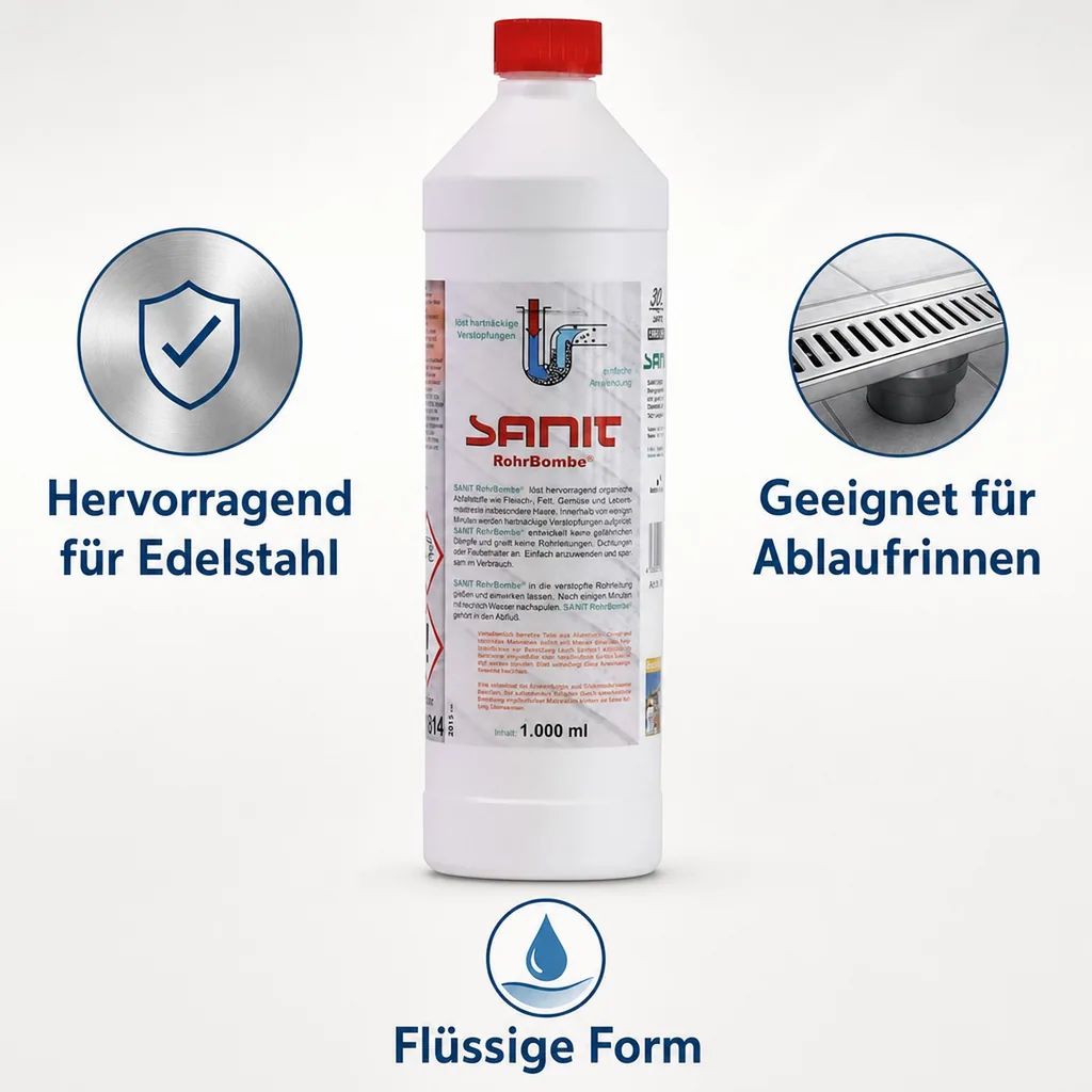 SANIT Rohrbombe flüssig 1 Liter Rohrreiniger