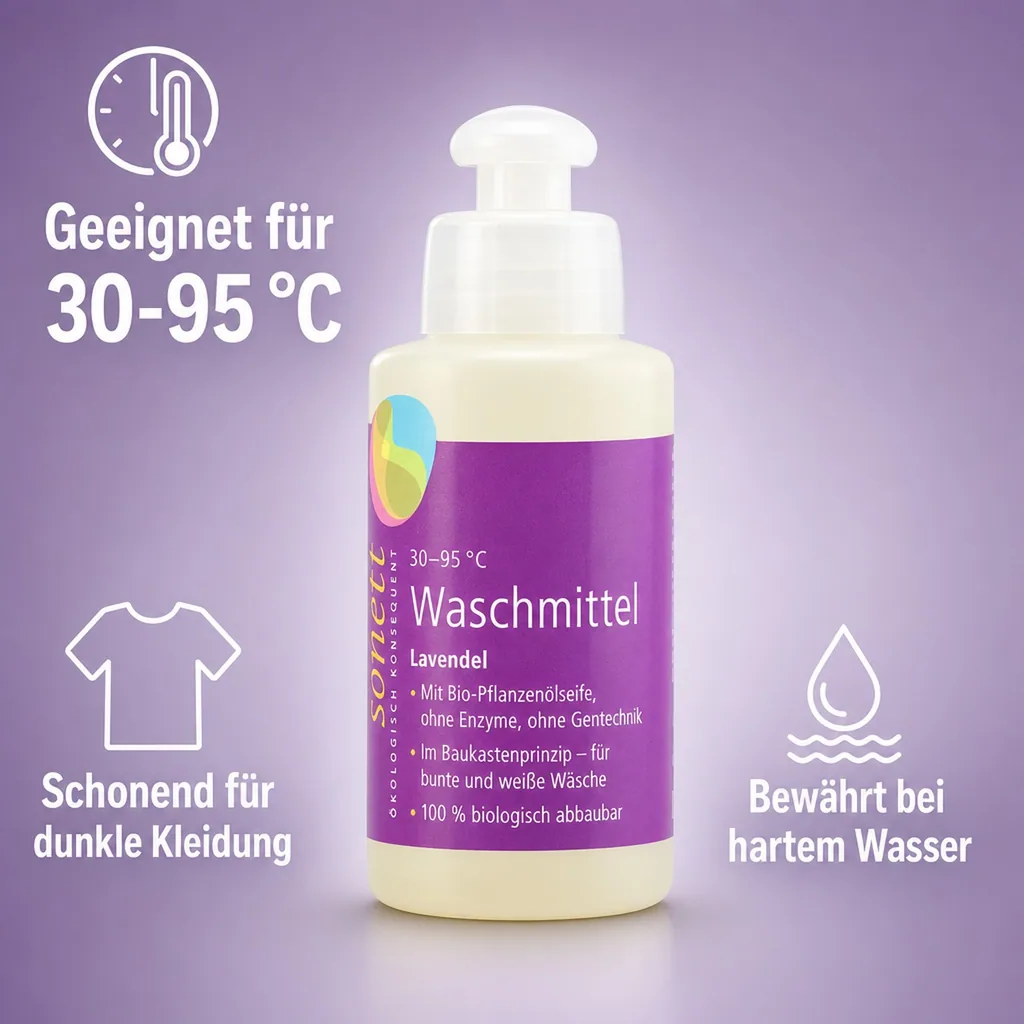 SONETT Waschmittel flüssig Lavendel 120 ml Probiergröße