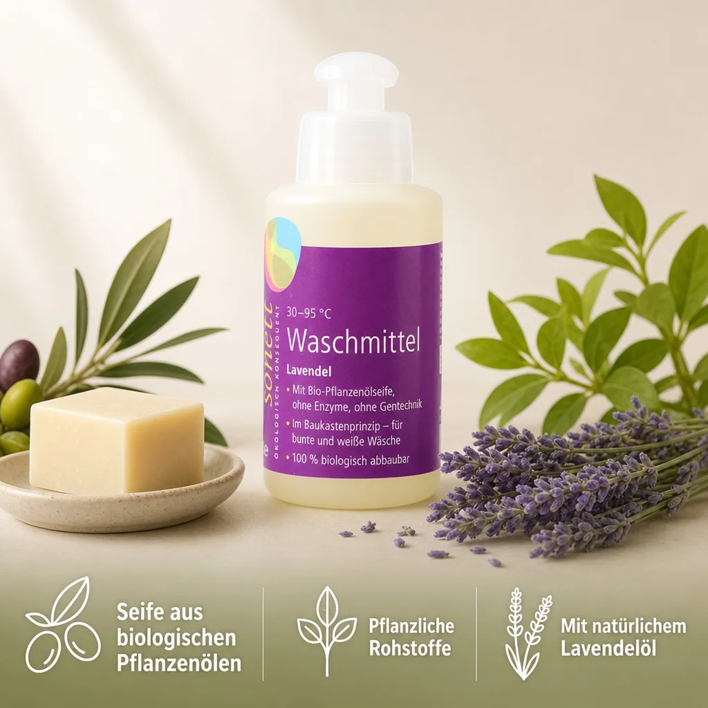 SONETT Waschmittel flüssig Lavendel 120 ml Probiergröße