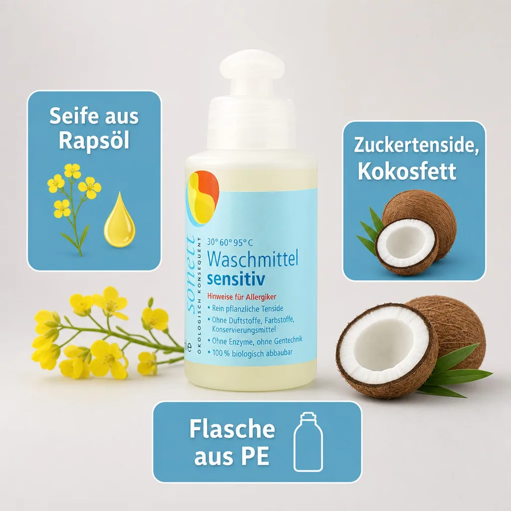 SONETT Waschmittel flüssig sensitiv 120 ml Probiergröße