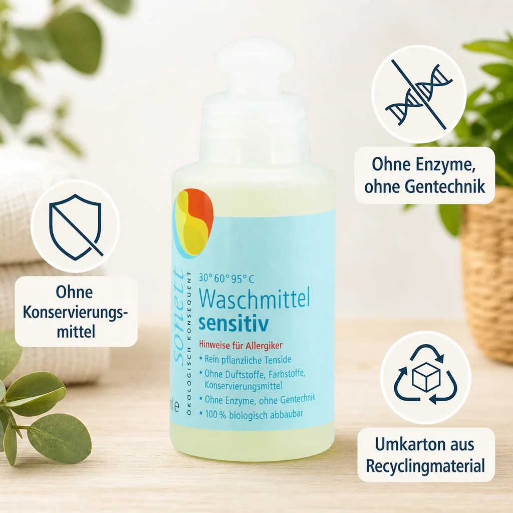 SONETT Waschmittel flüssig sensitiv 120 ml Probiergröße