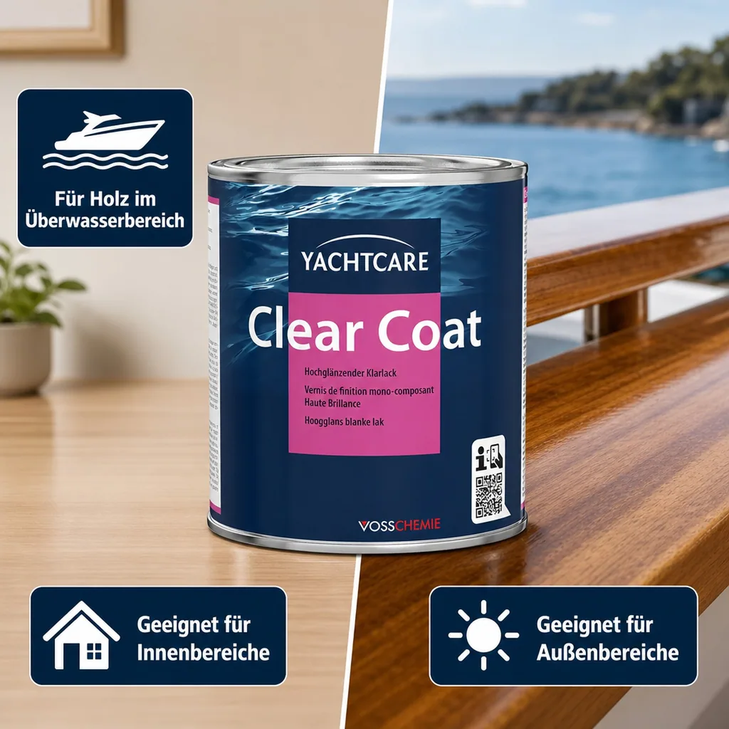 YACHTCARE Clear Coat 750 ml transparent hochglänzender Klarlack