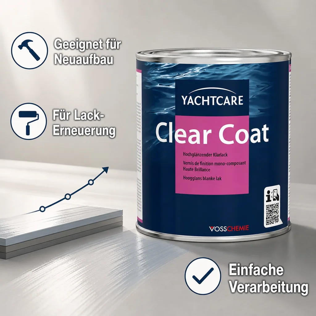 YACHTCARE Clear Coat 750 ml transparent hochglänzender Klarlack