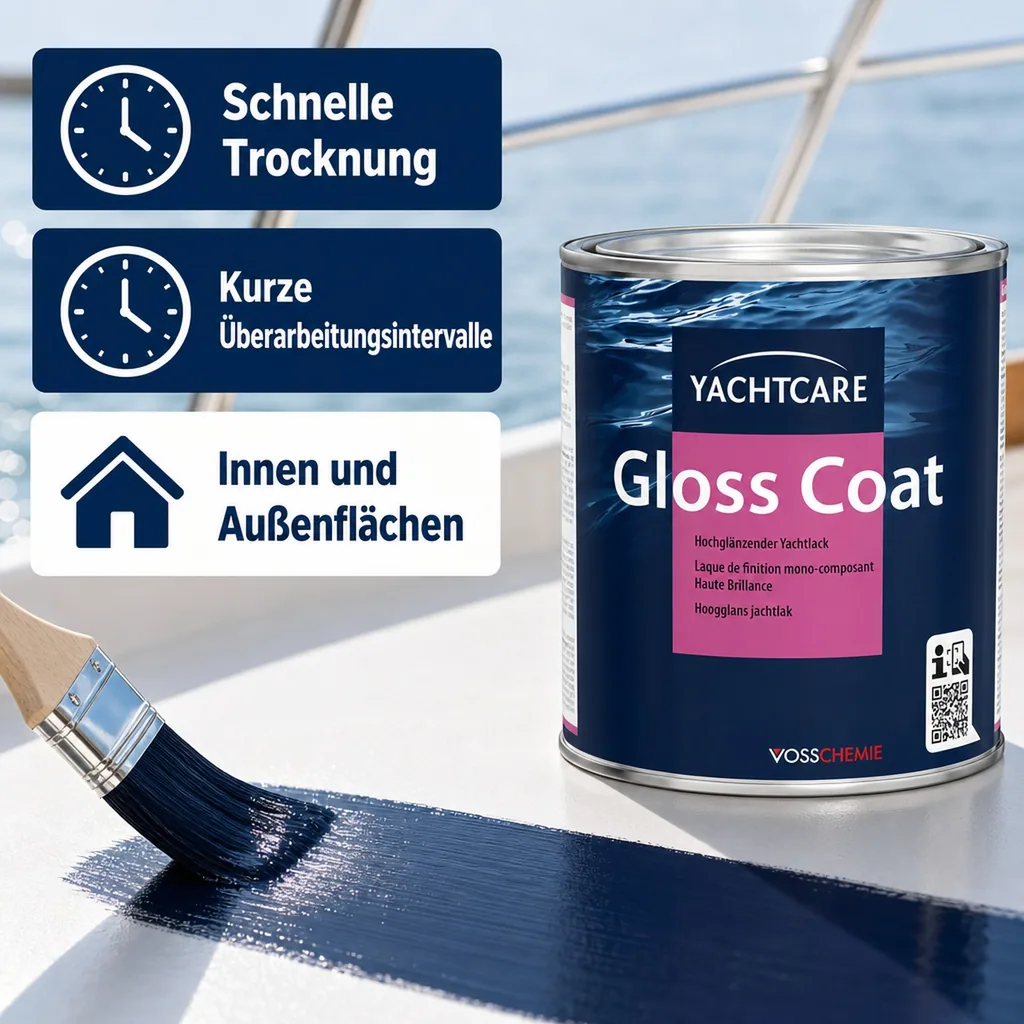 YACHTCARE Gloss Coat 750 ml navyblau hochglänzender Yachtlack