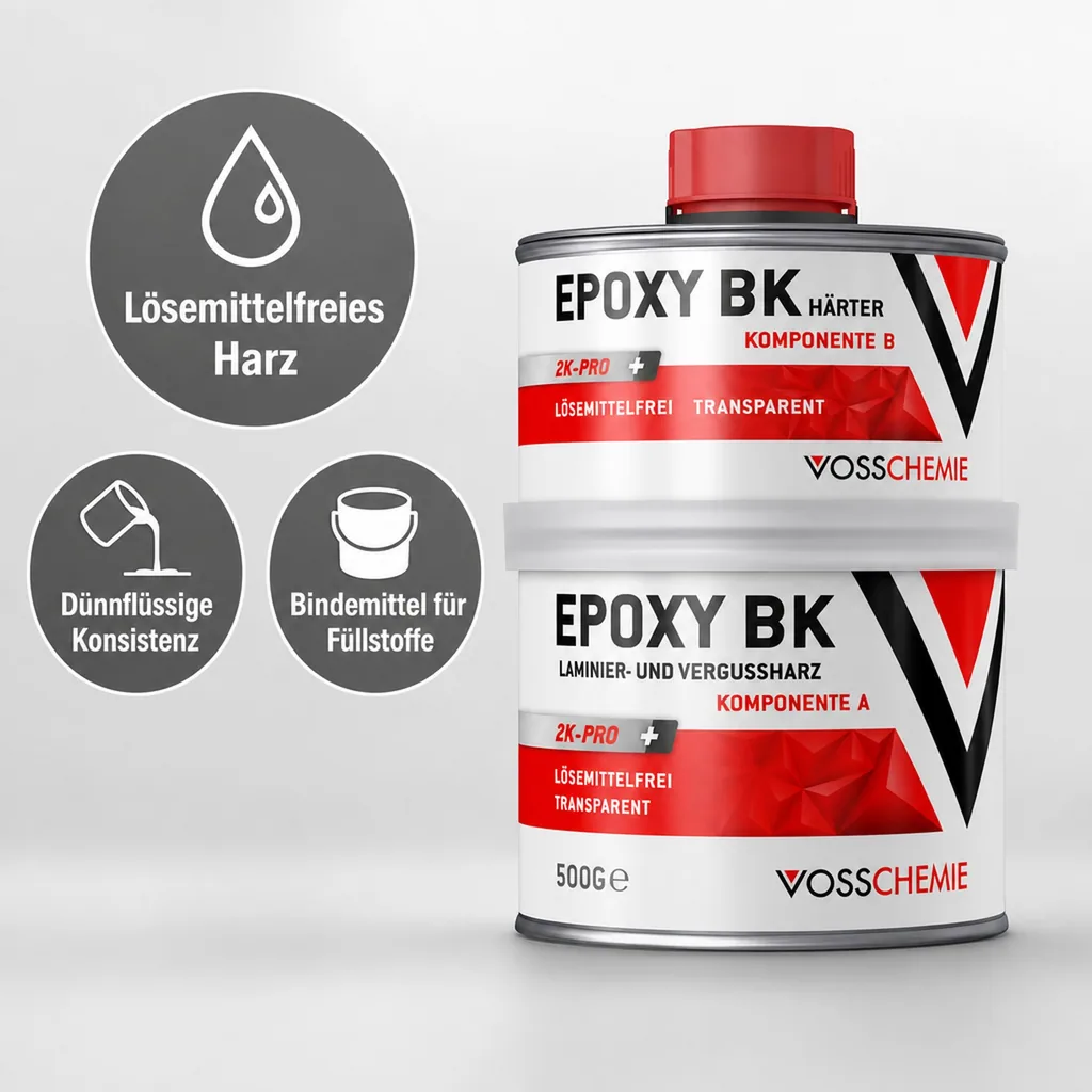 VOSSCHEMIE Epoxy BK 2K-Pro+500 g transparent lösemittelfrei