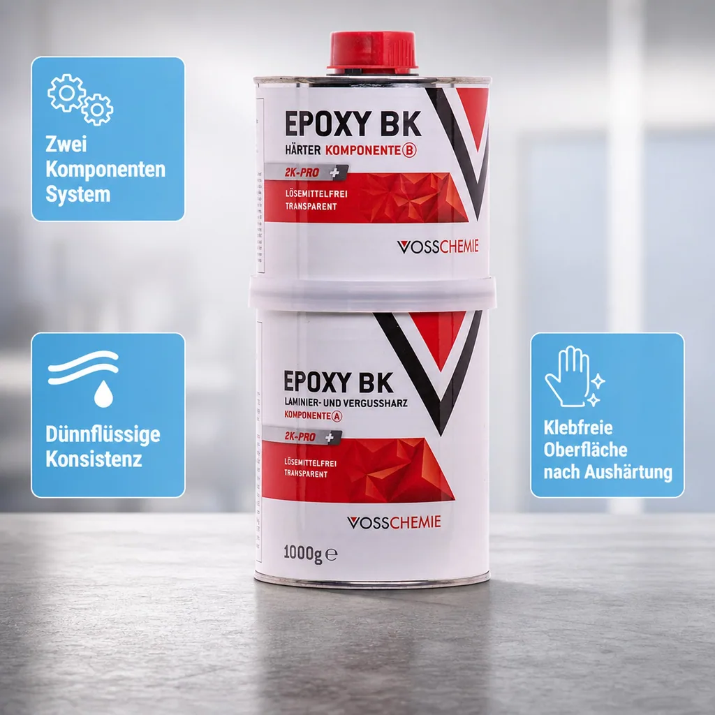 VOSSCHEMIE Epoxy BK 2K-Pro+ 1000 g transparent lösemittelfrei