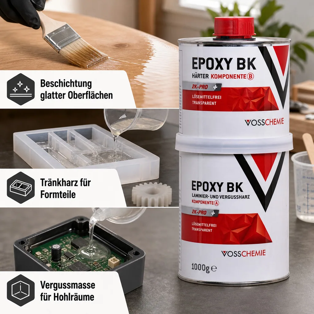VOSSCHEMIE Epoxy BK 2K-Pro+ 1000 g transparent lösemittelfrei