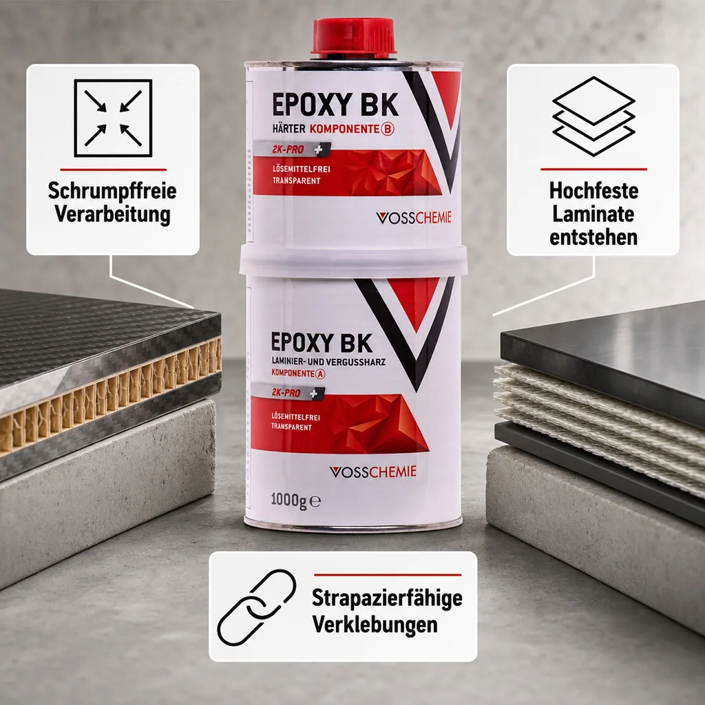 VOSSCHEMIE Epoxy BK 2K-Pro+ 1000 g transparent lösemittelfrei