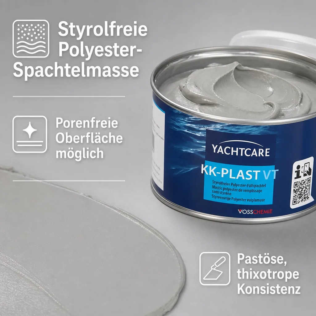 YACHTCARE KK-Plast VT Füllspachtel Polyesterspachtel grau 1000 g