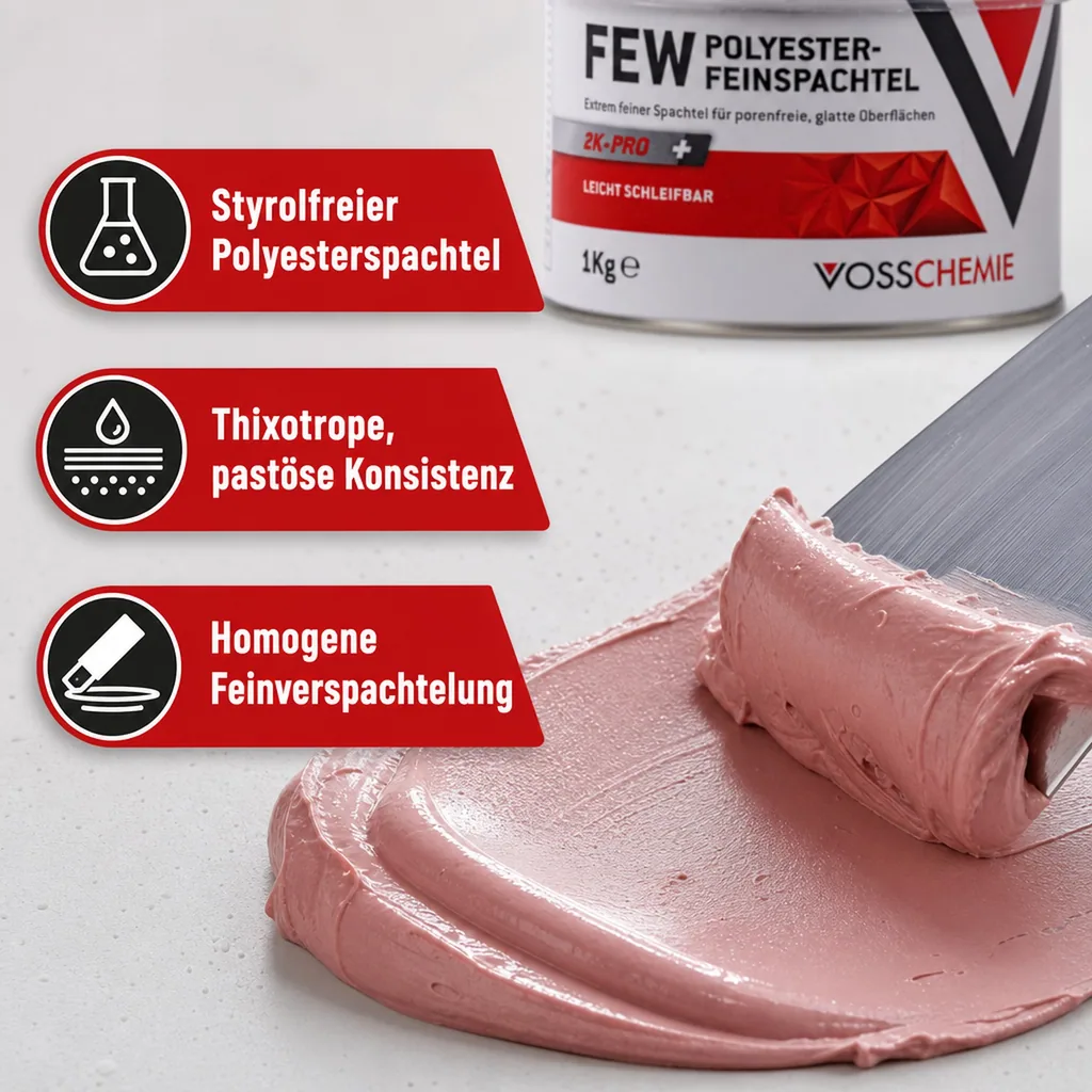VOSSCHEMIE Few Feinspachtel 2-K Polyesterspachtelmasse 1 kg