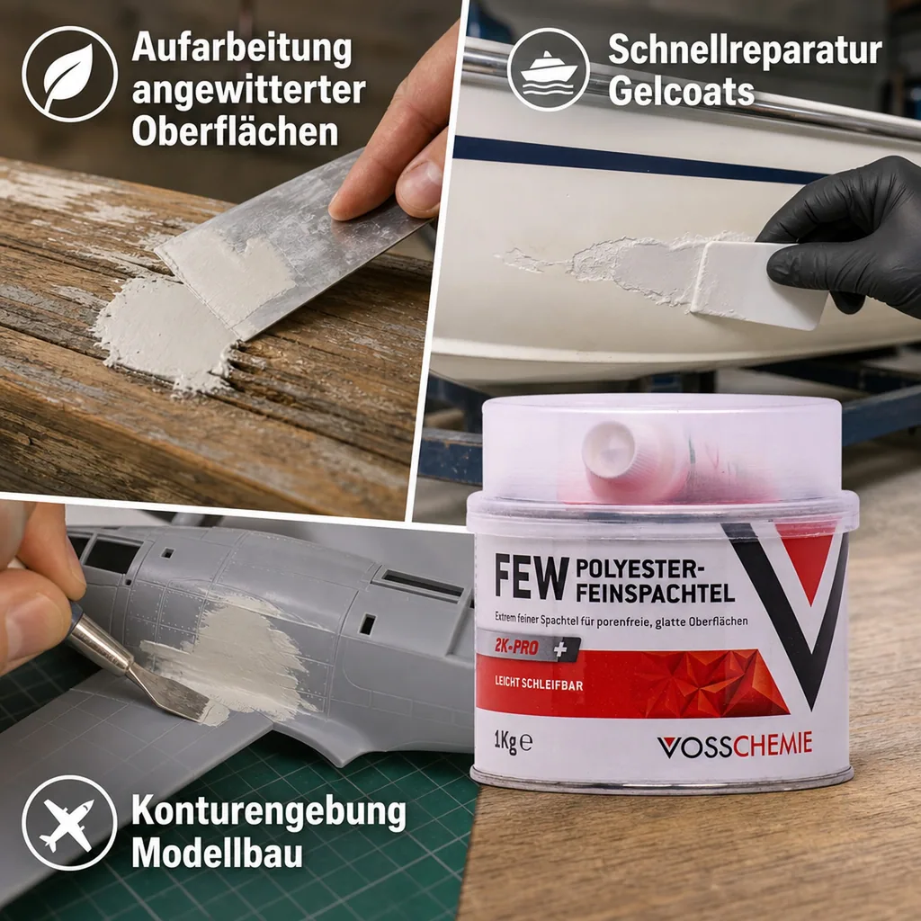 VOSSCHEMIE Few Feinspachtel 2-K Polyesterspachtelmasse 1 kg