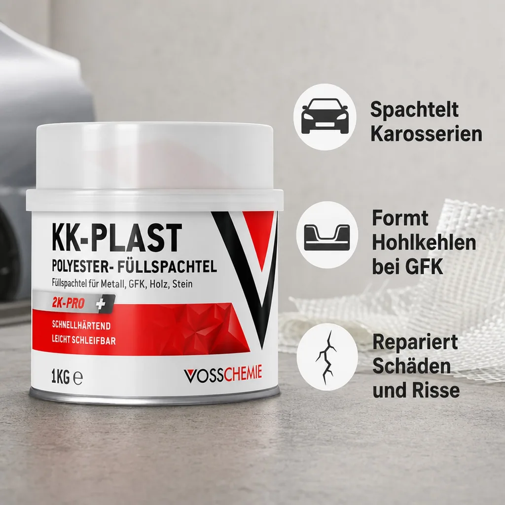 VOSSCHEMIE KK-Plast 2-K Polyesterspachtelmasse 1 kg