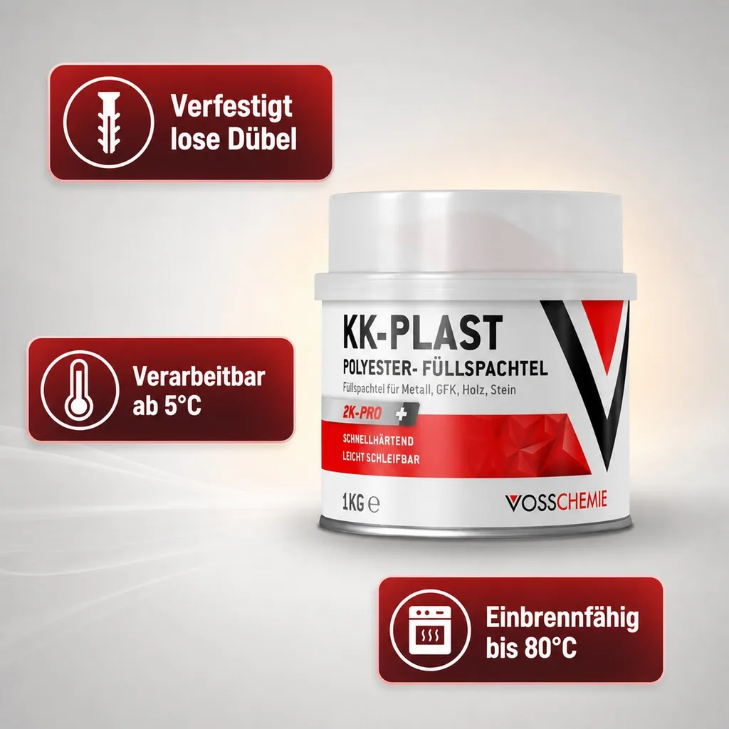 VOSSCHEMIE KK-Plast 2-K Polyesterspachtelmasse 1 kg