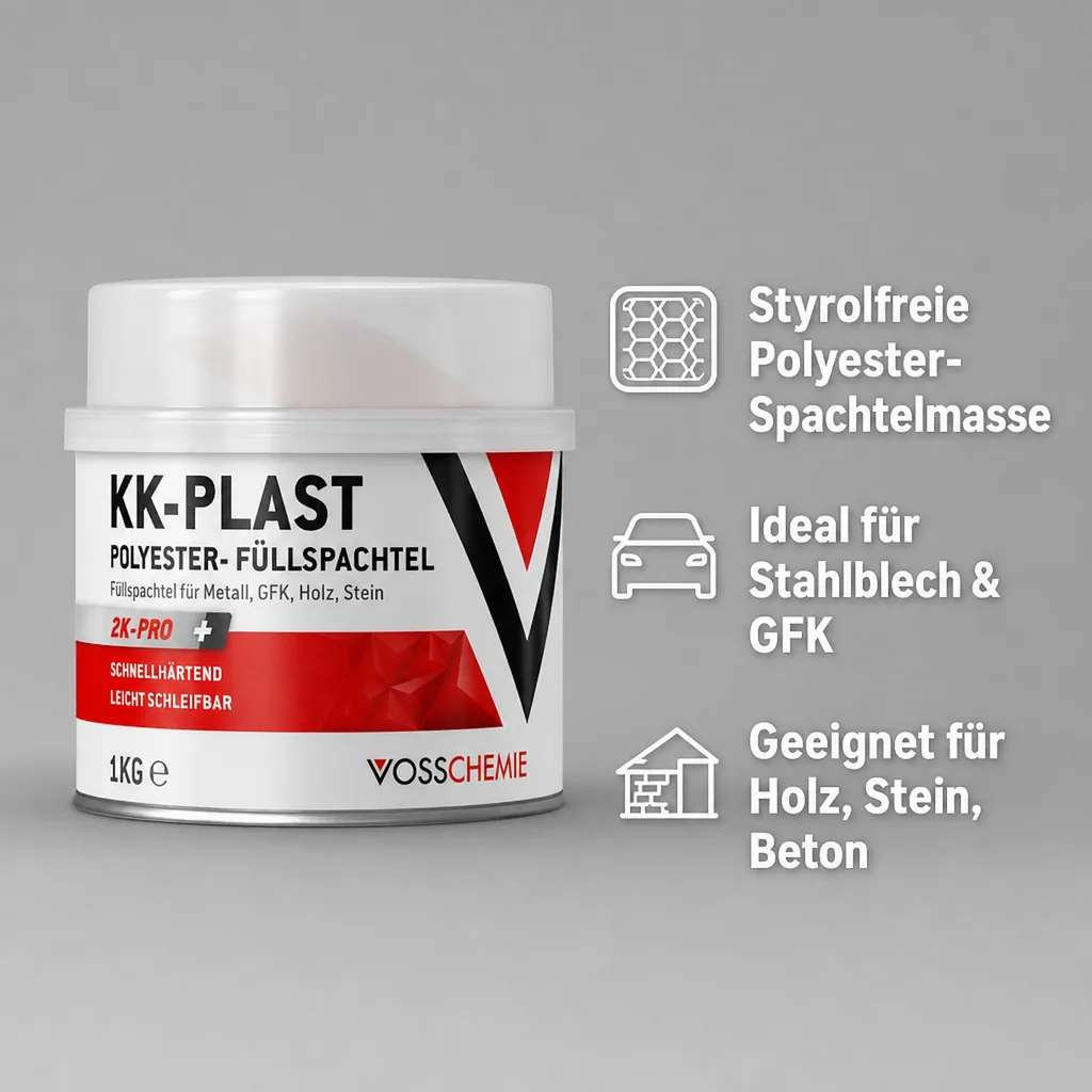 VOSSCHEMIE KK-Plast 2-K Polyesterspachtelmasse 1 kg