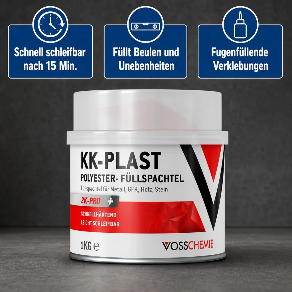 VOSSCHEMIE KK-Plast 2-K Polyesterspachtelmasse 1 kg