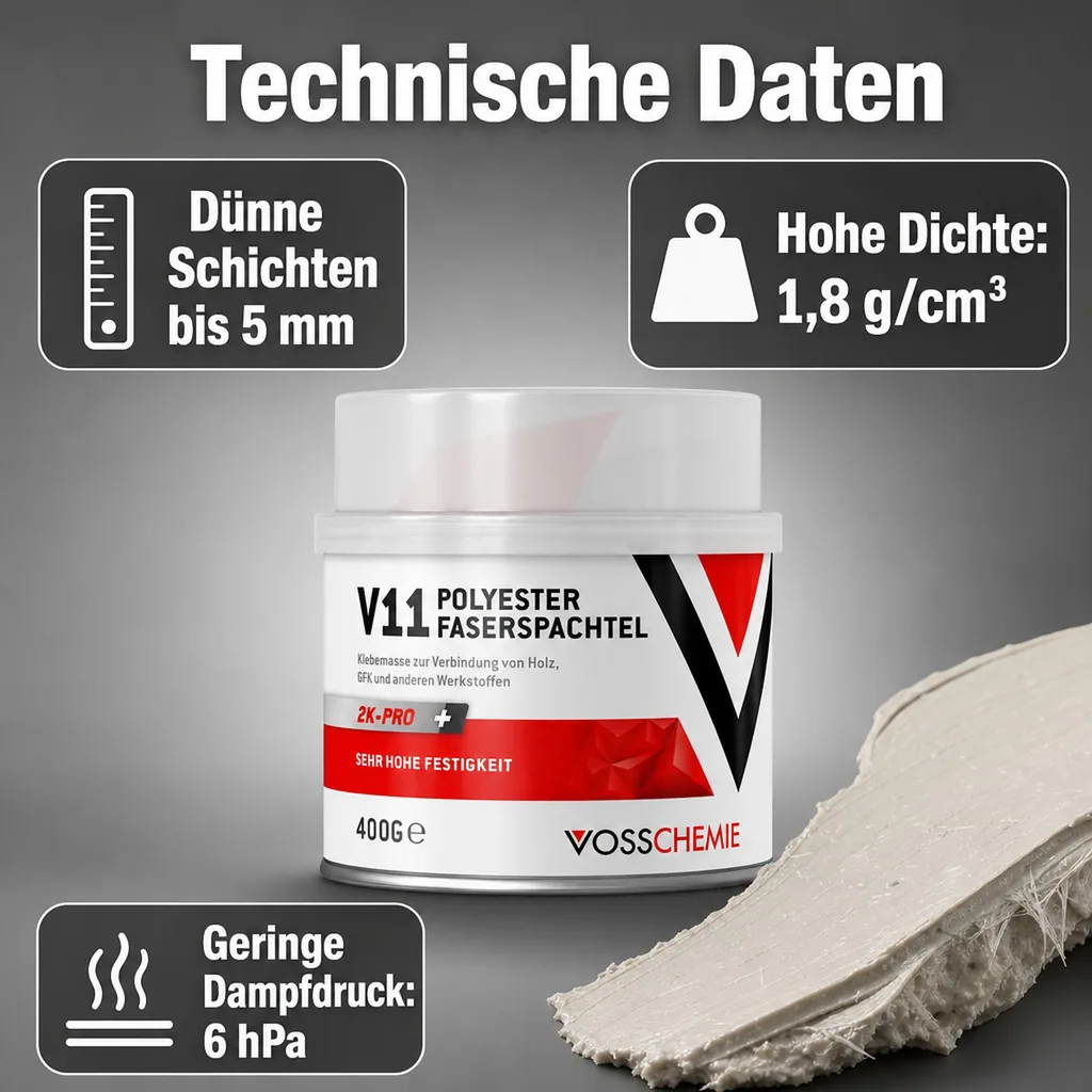 VOSSCHEMIE V11 Polyester Faserspachtel 2K Pro 400 g