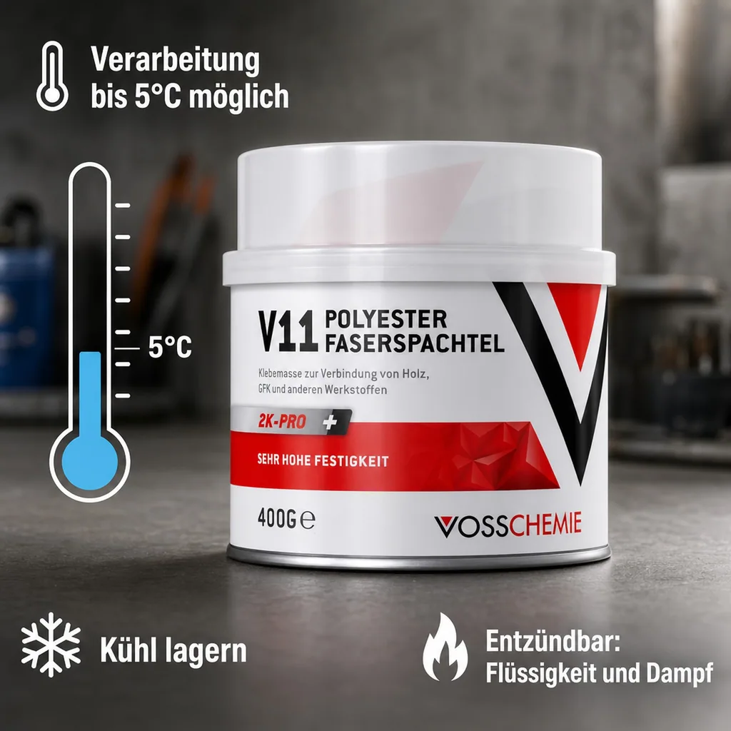 VOSSCHEMIE V11 Polyester Faserspachtel 2K Pro 400 g
