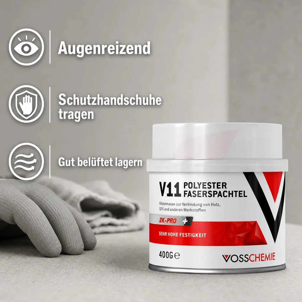 VOSSCHEMIE V11 Polyester Faserspachtel 2K Pro 400 g