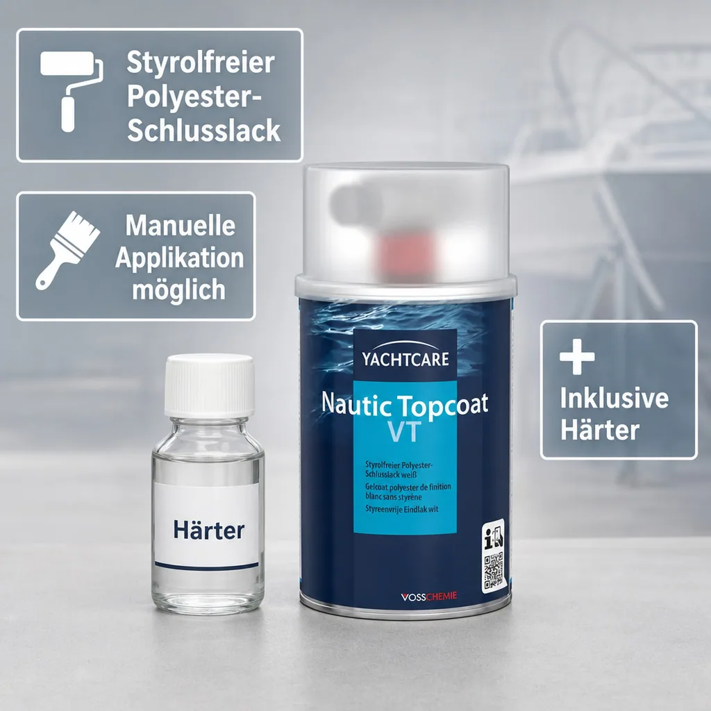 YACHTCARE Nautic Topcoat VT inkl. Härter 500 g - Schlusslack weiß