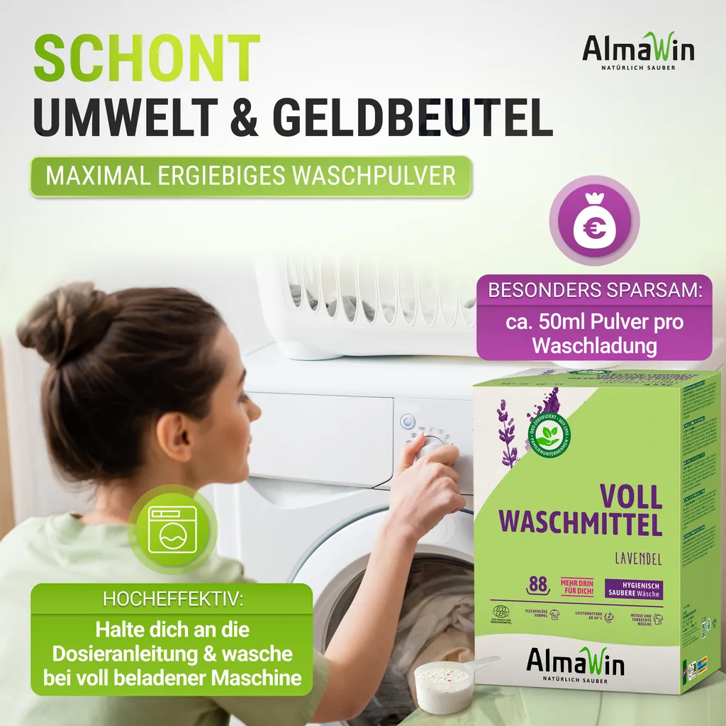 ALMAWIN Vollwaschmittel 4,6 kg 82 Waschgänge