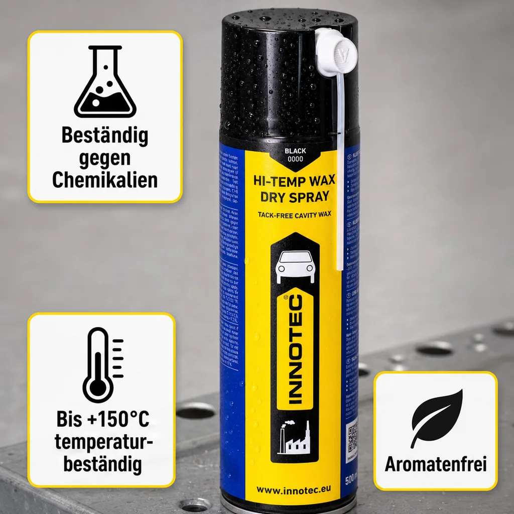INNOTEC Hi Temp Wax Dry Sprühdose 500 ml schwarz