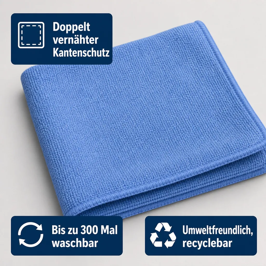 HOTREGA Mikrofasertuch 40 x 40 cm blau extra starke Qualität 20 Stück Packung