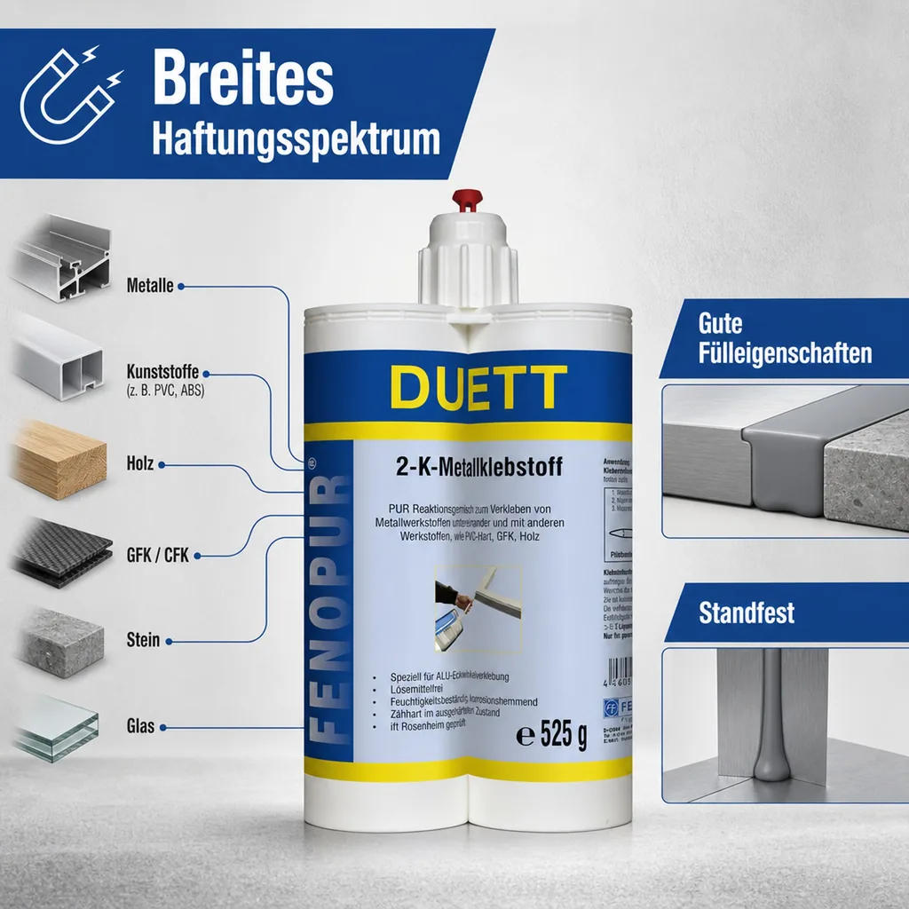 FENOPLAST Fenopur 2-K PU-Klebstoff Duett auf PU Basis 525 g grau