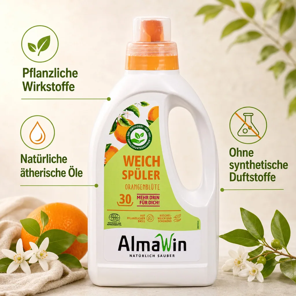 ALMAWIN Weichspüler 750 ml mit Orangenblüte