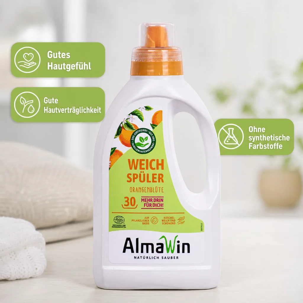 ALMAWIN Weichspüler 750 ml mit Orangenblüte