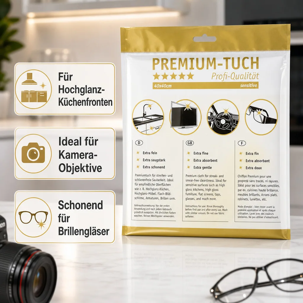 HOTREGA Mikrofasertuch PREMIUM sensitive 30 x 30 mm weiß