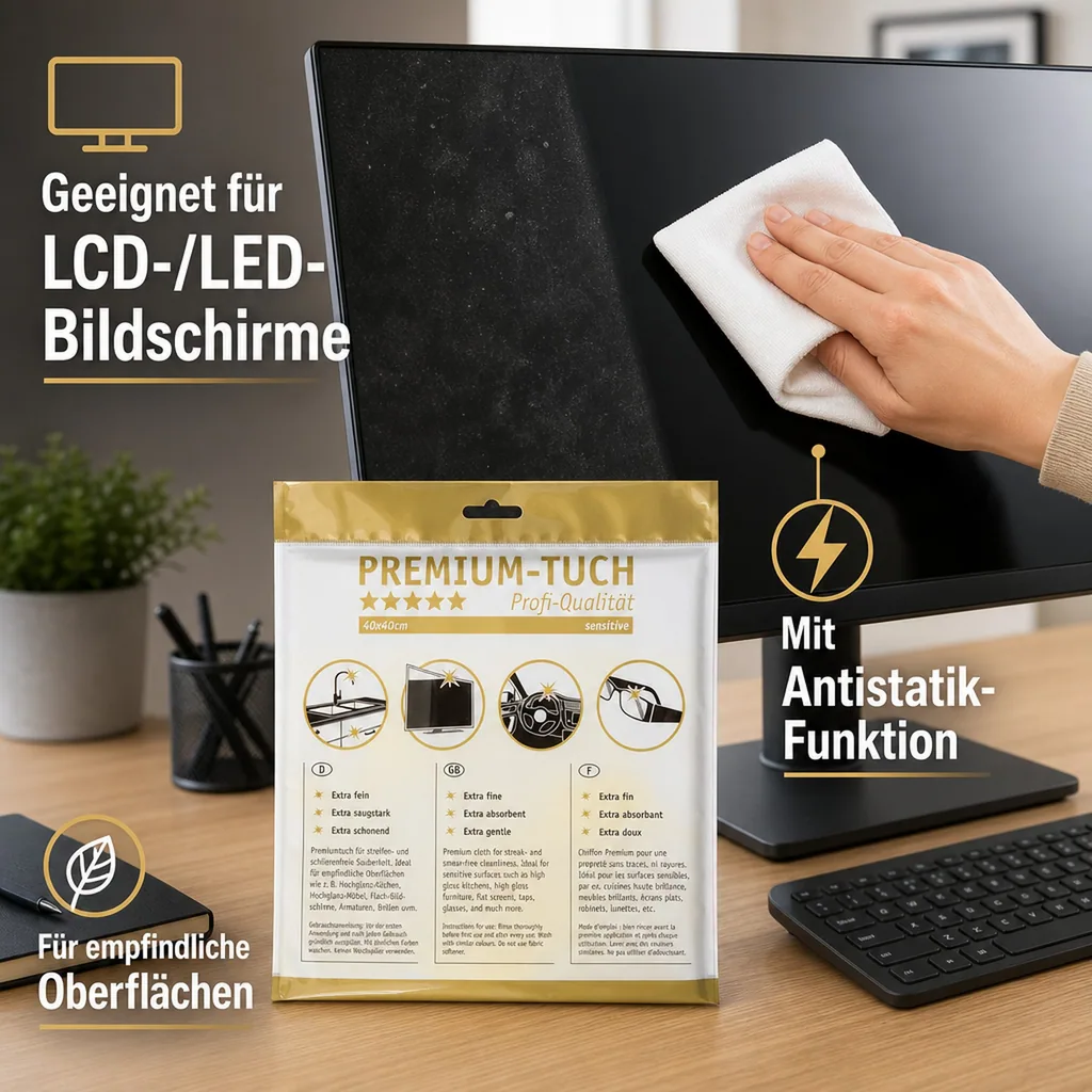 HOTREGA Mikrofasertuch PREMIUM sensitive 30 x 30 mm weiß