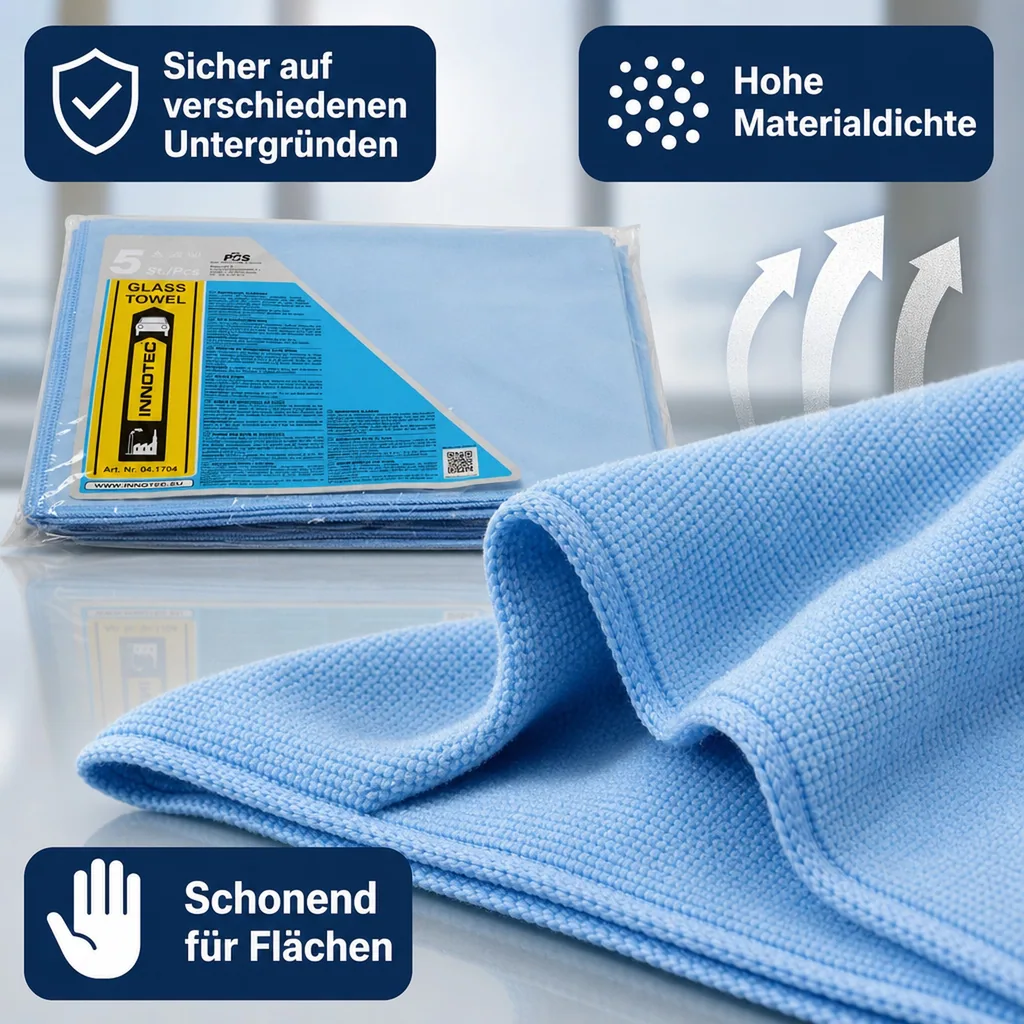 INNOTEC Glass Towel blau 5 Stück Packung 04.174