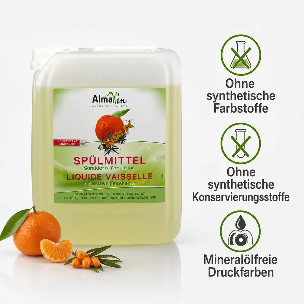 ALMAWIN Spülmittel Sanddorn Mandarine 5 Liter