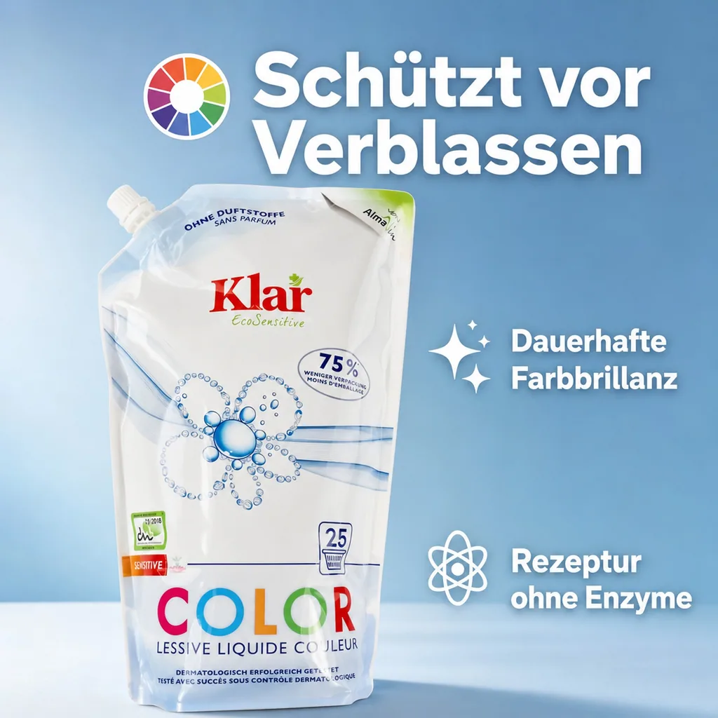 KLAR Color Waschmittel flüssig 1,5 Liter im Öko Pack NEU*