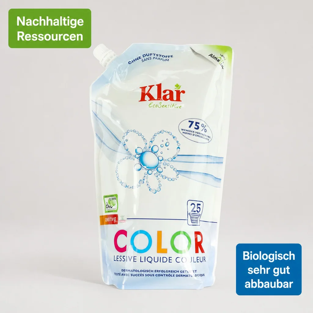 KLAR Color Waschmittel flüssig 1,5 Liter im Öko Pack NEU*