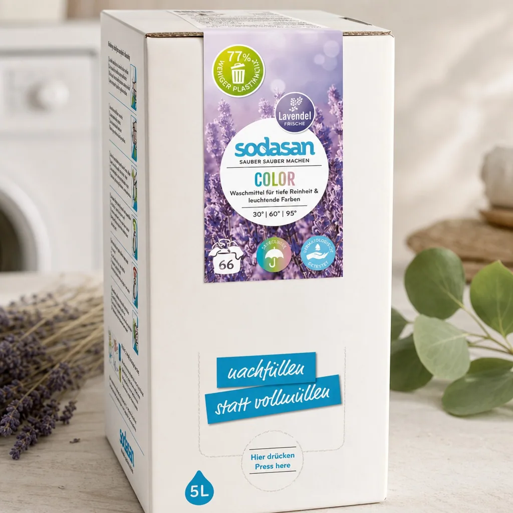 SODASAN COLOR Flüssigwaschmittel Lavendel 5 Liter Bag in Box