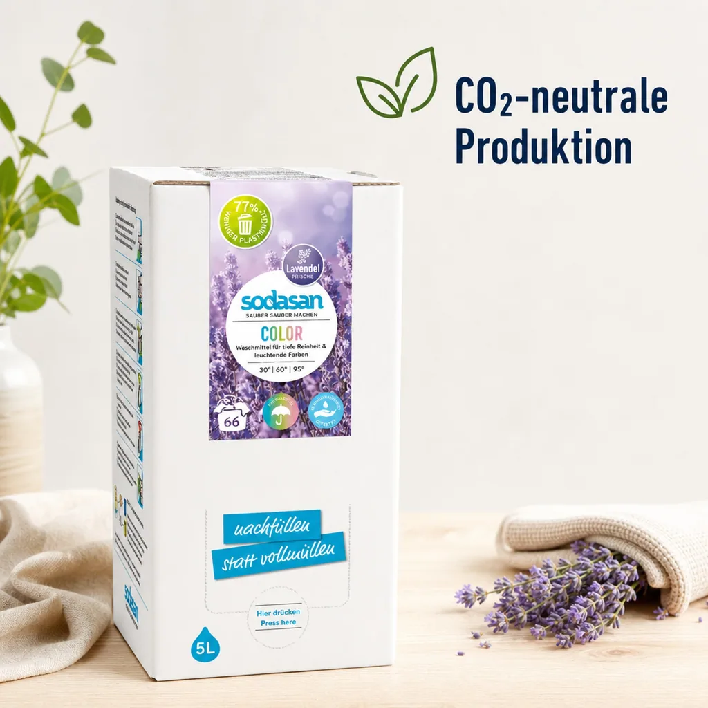 SODASAN COLOR Flüssigwaschmittel Lavendel 5 Liter Bag in Box