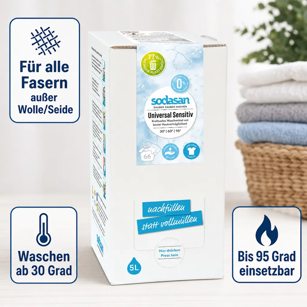 SODASAN Universal Waschmittel sensitive 5 Liter Bag in Box