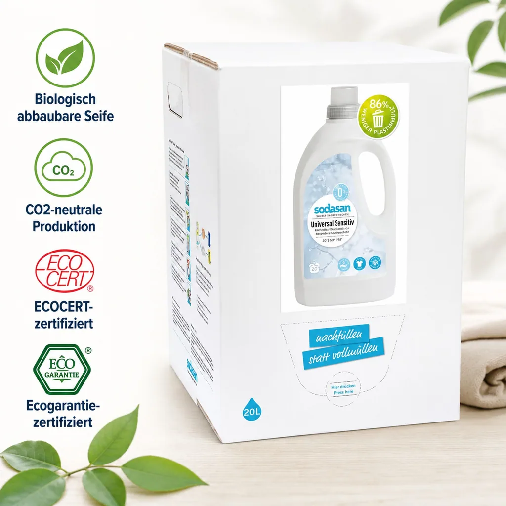 SODASAN Universal Waschmittel sensitive 20 Liter Bag in Box