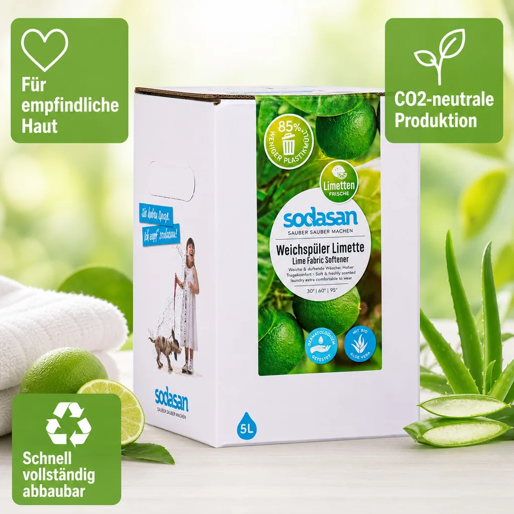 SODASAN Weichspüler Limette 5 Liter Bag in Box