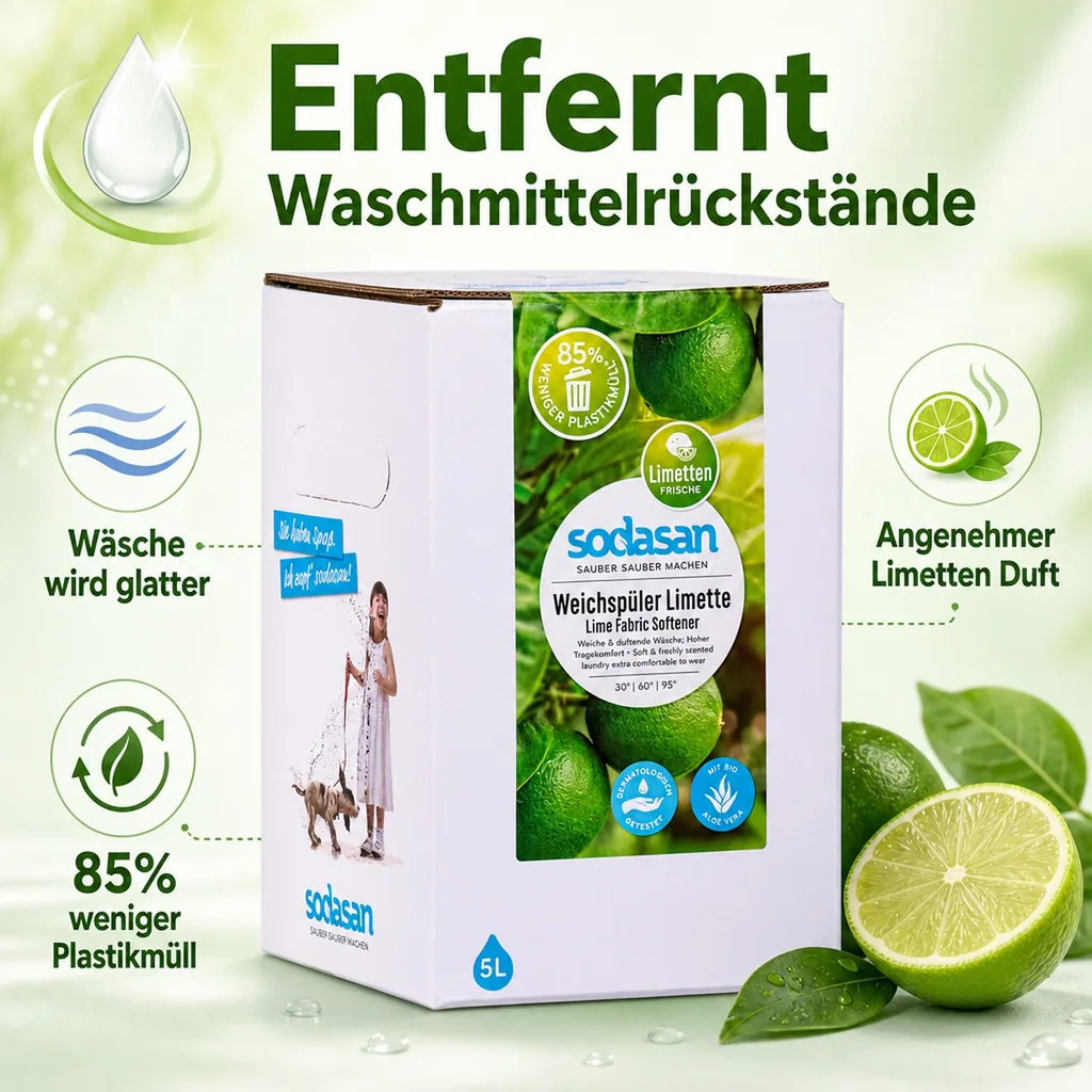 SODASAN Weichspüler Limette 5 Liter Bag in Box
