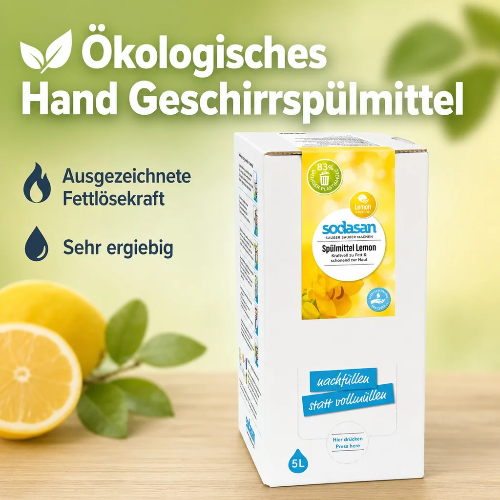 SODASAN Spülmittel Lemon & Lime 5 Liter Bag in Box