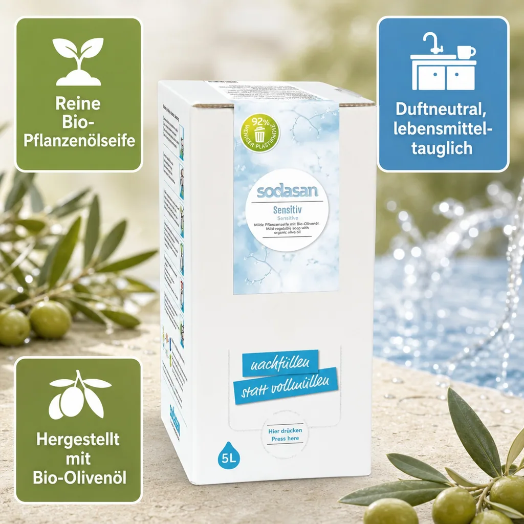 SODASAN Flüssigseife Liquid Sensitive 5 Liter Bag in Box