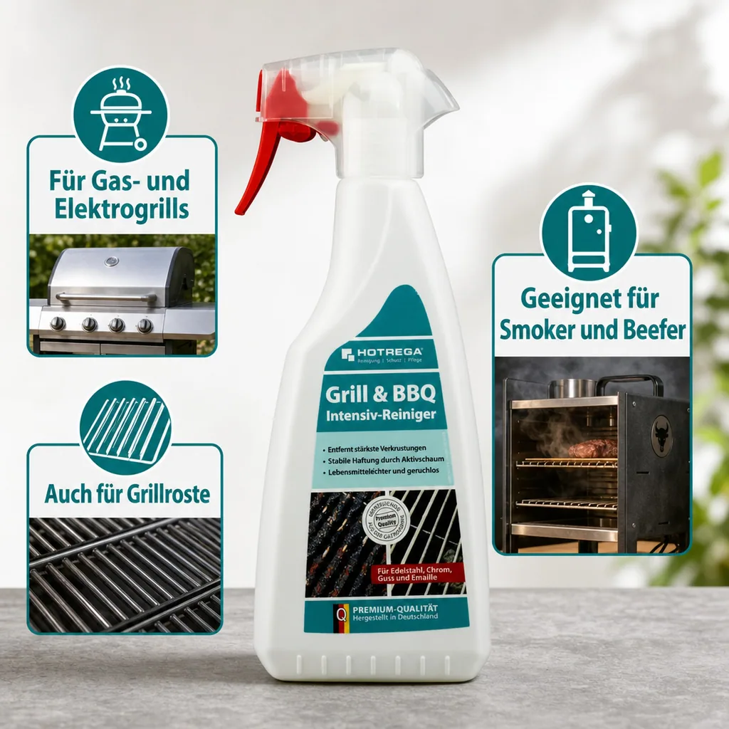 HOTREGA Grill- und BBQ Intensiv Reiniger 500 ml Flachsprühflasche