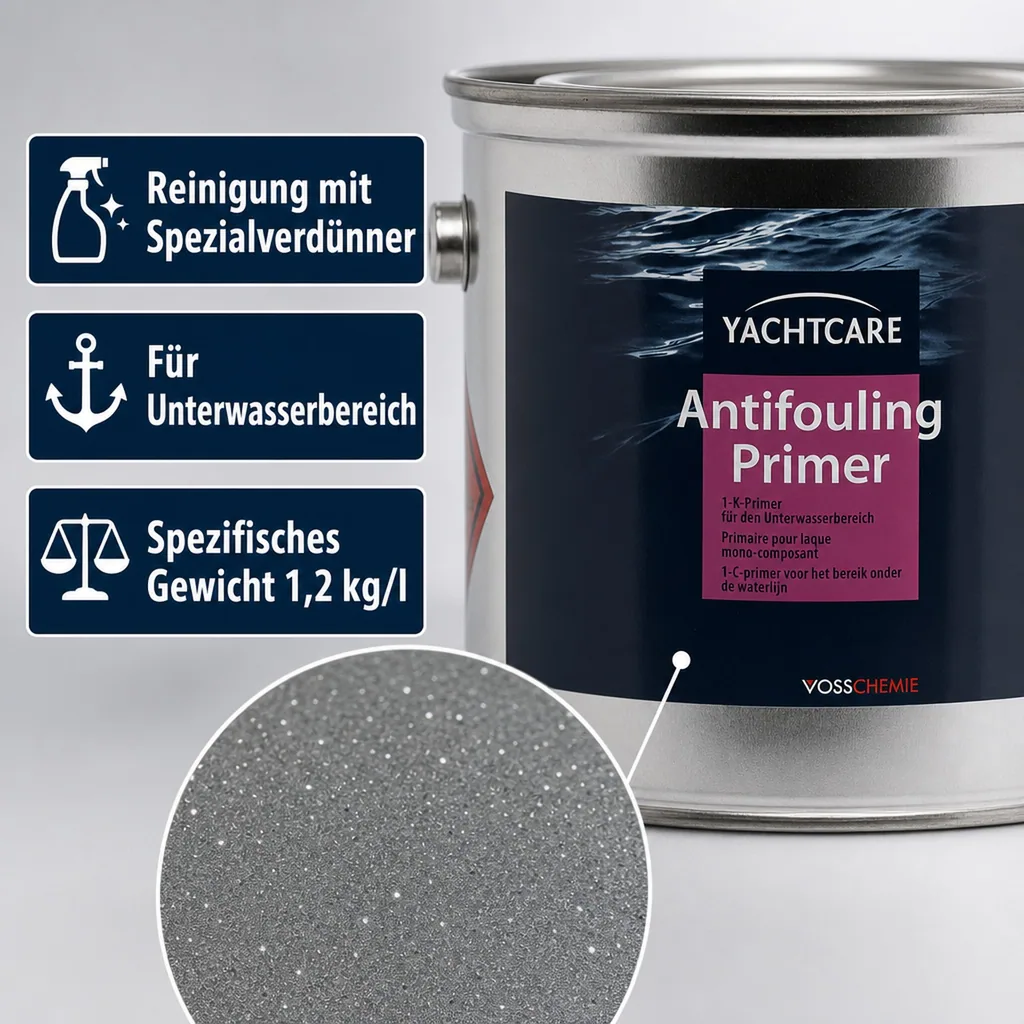 YACHTCARE Antifouling Primer 2,5 Liter matt grau