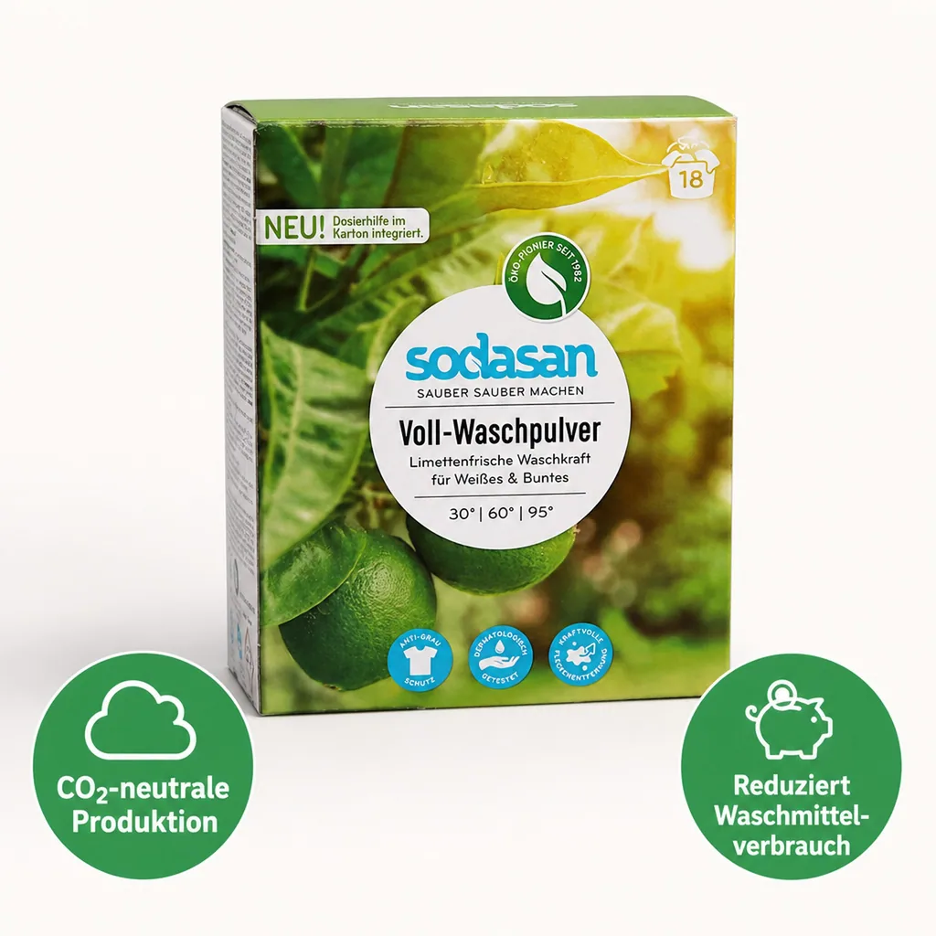 SODASAN Vollwaschpulver 1,01 kg für weißes & Buntes