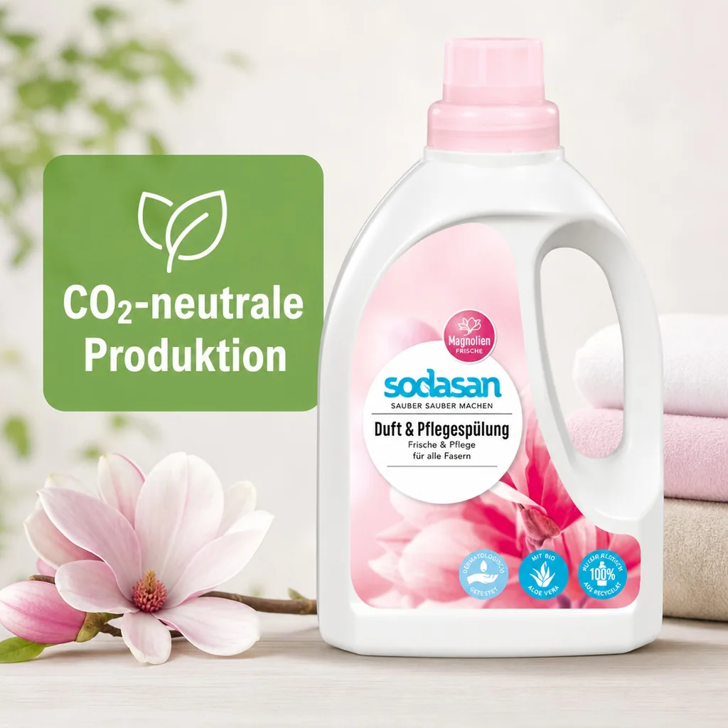 SODASAN Duft & Pflegespülung 6 x 750 ml mit Magnolien Frische