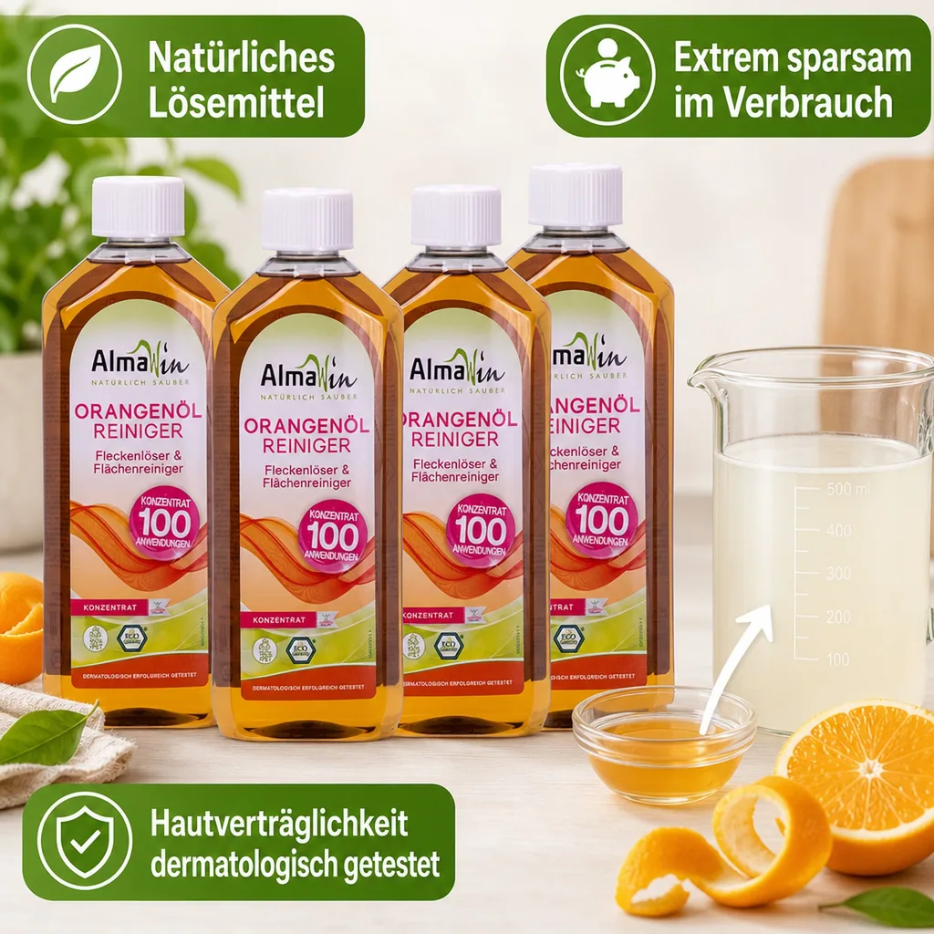 ALMAWIN Orangenölreiniger 500 ml x 4 Flaschen Konzentrat